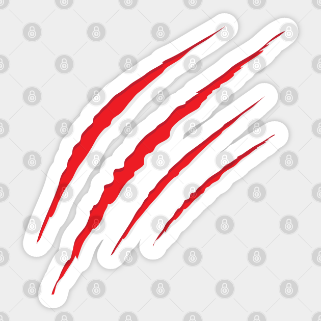 Red claw marks Claw Marks Sticker TeePublic